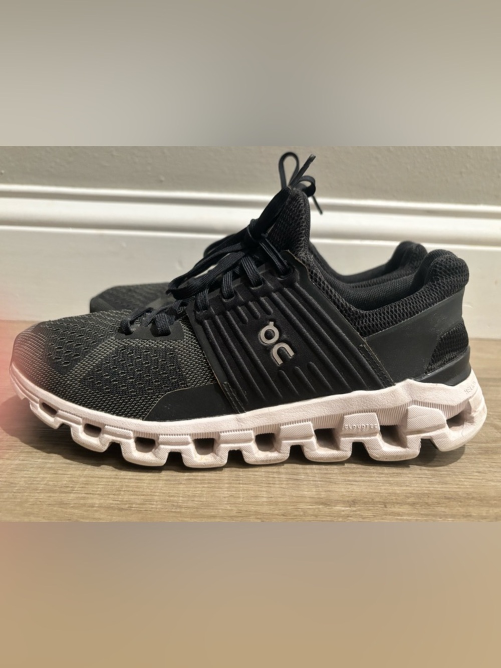 On Running Women’s Black and White Cloudswift Running Shoe - Picture 2 of 8